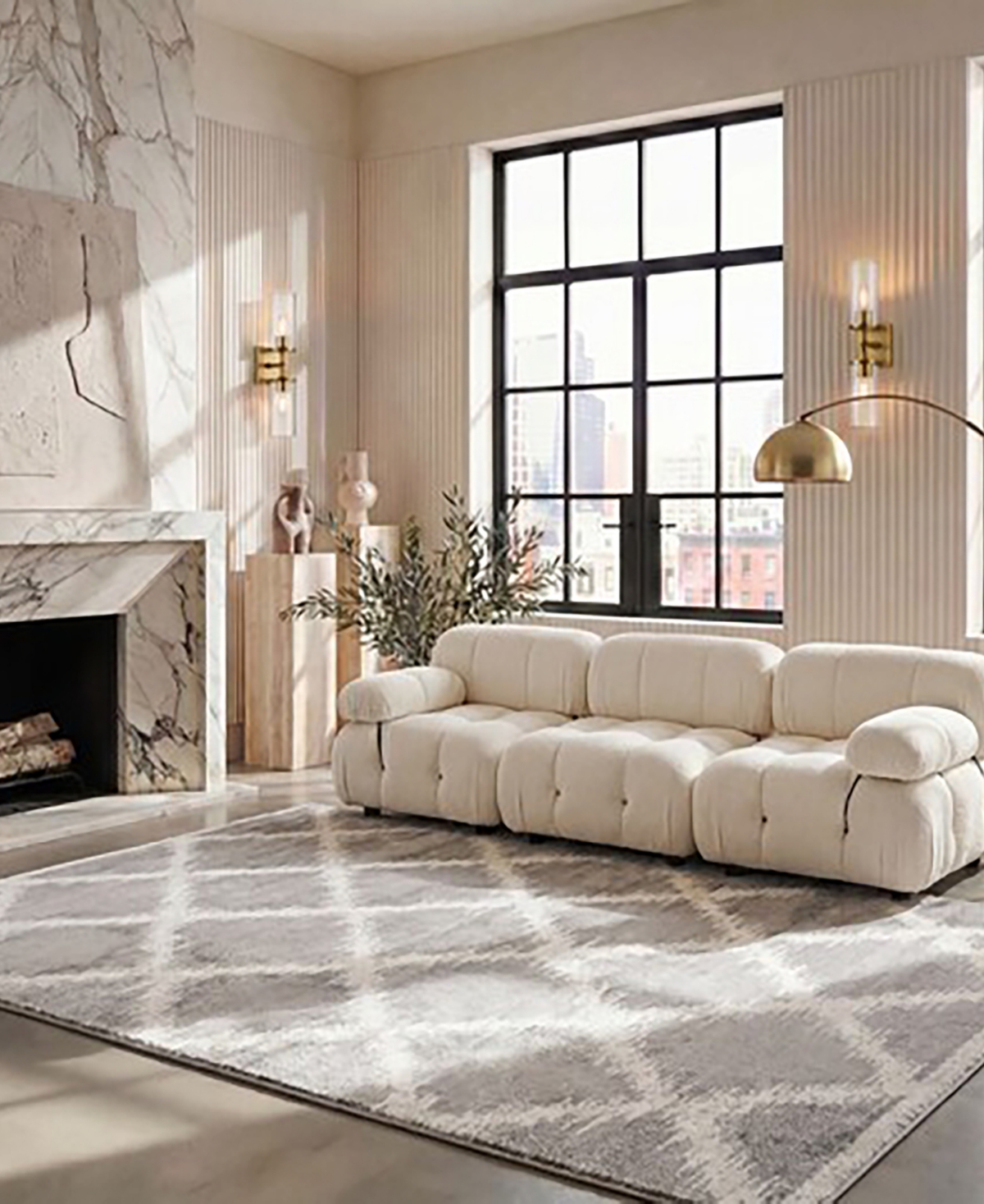 Safavieh Adirondack 120 Silver and Ivory 8' x 10' Area Rug
