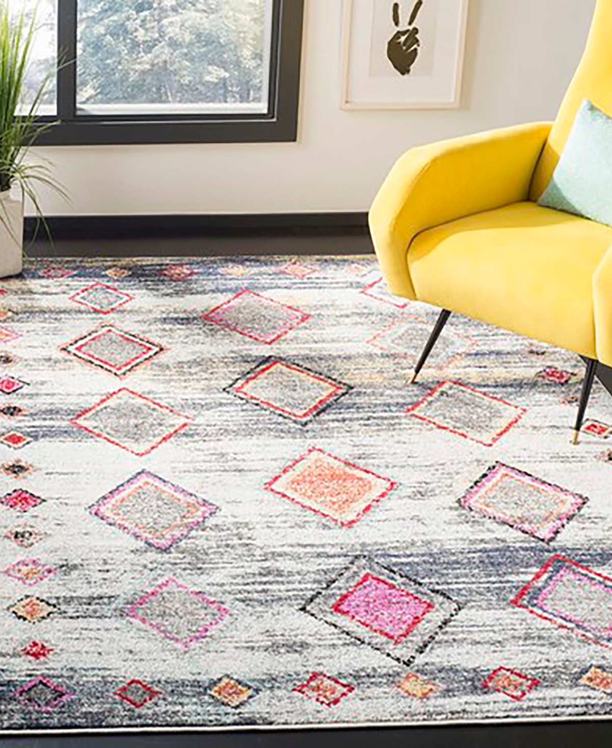 Safavieh Adirondack 205 Light Gray and Red 9' x 12' Area Rug