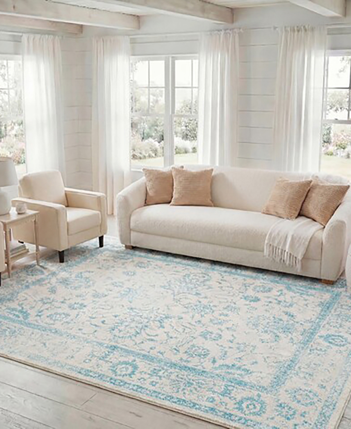 Safavieh Adirondack 109 Ivory and Light Blue 5'1" x 7'6" Area Rug