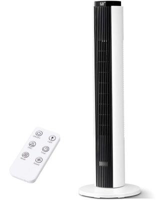 37" Bladeless Tower Fan with Remote and 12H Timer