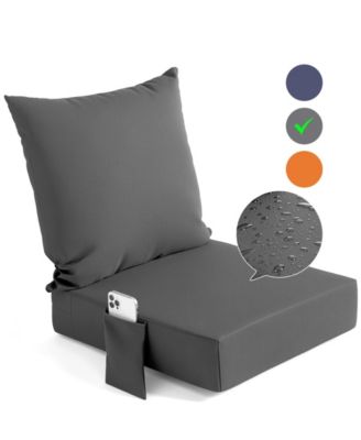 Deep Seat Chair Cushion Pads Set with Removable Cover for Indoor and Outdoor, Waterproof Fade-Resistant