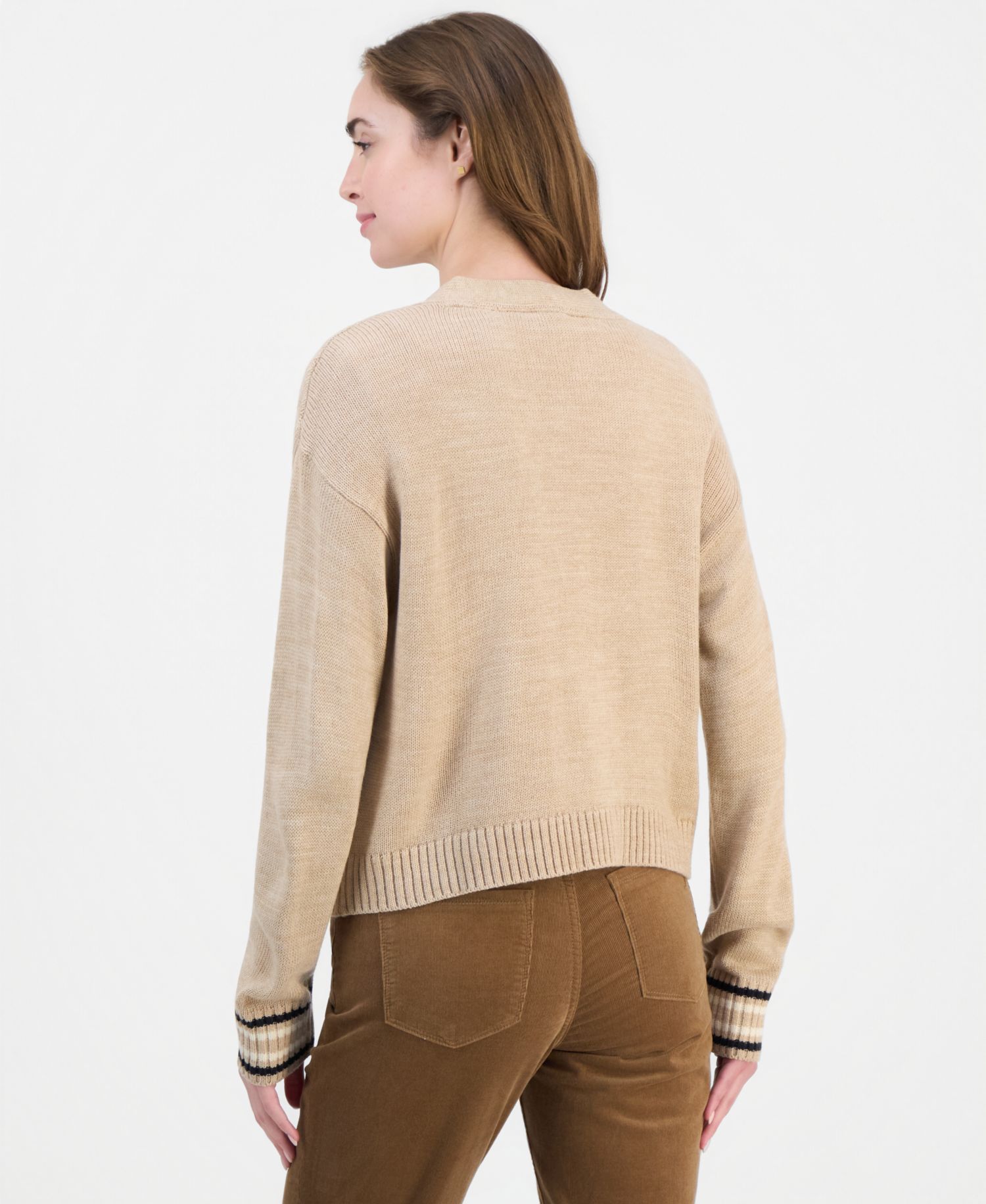 Women's Cable-Front V-Neck Cardigan