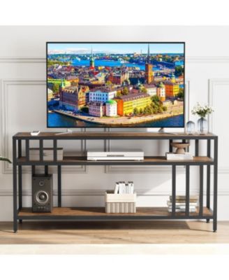 58" TV Stand for TVs up to 65", Entertainment Center with 3-Tier Open Shelves and Metal Frame