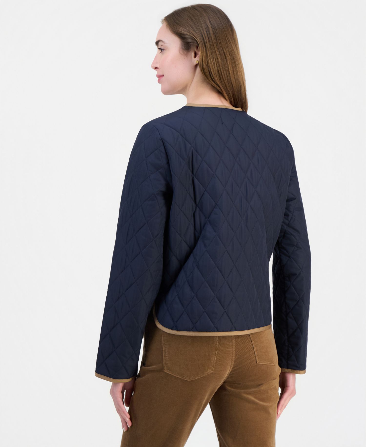 Women's Quilted Collarless Jacket