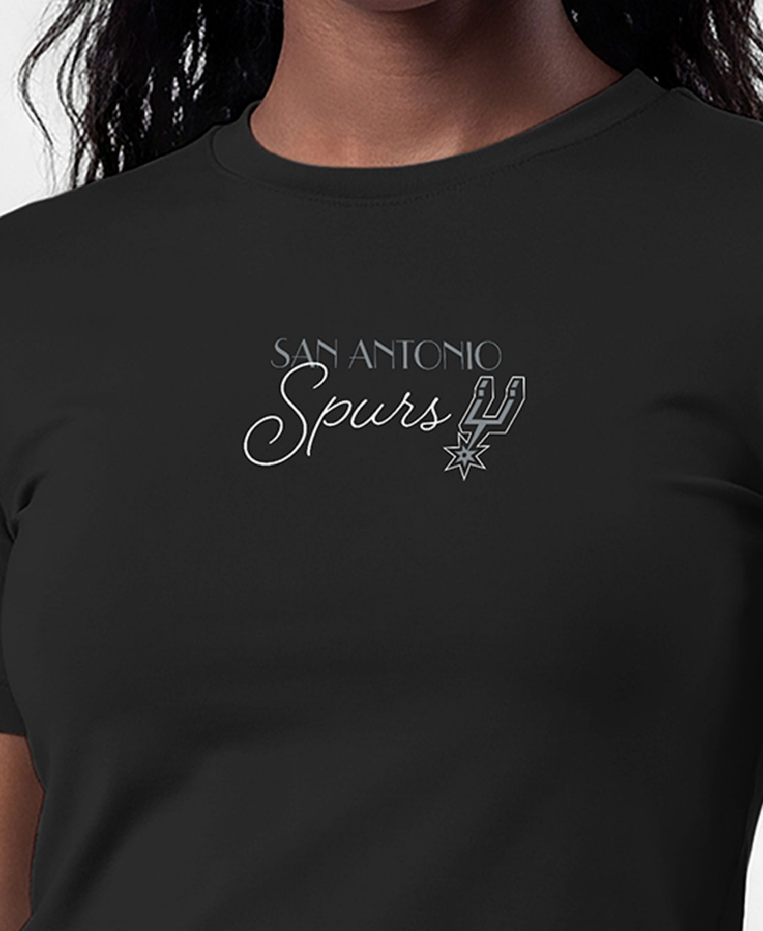 Women's Black San Antonio Spurs Soft Touch Fitted T-Shirt
