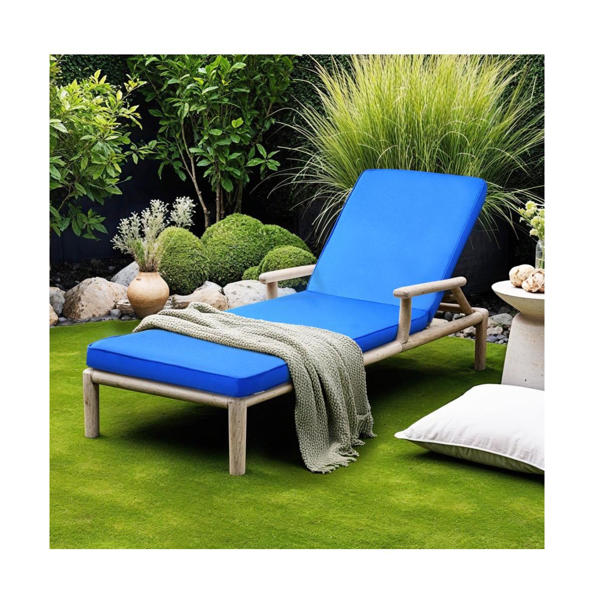 Slickblue Outdoor Chaise Lounge Chair Cushion 72 x 21" Waterproof and Thick with Ties