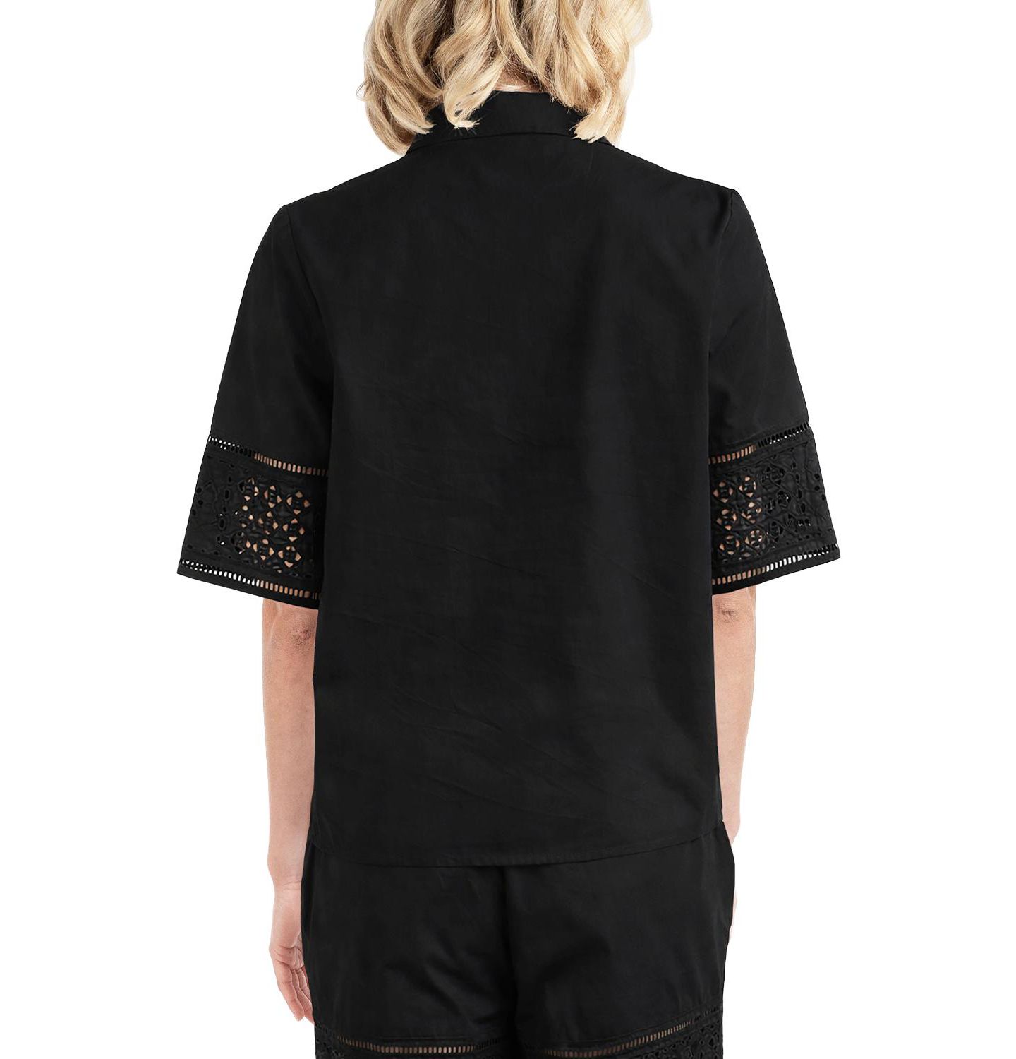 Женская рубашка ELLE Collection Lace Inset, цвет: Чёрный — фото 3