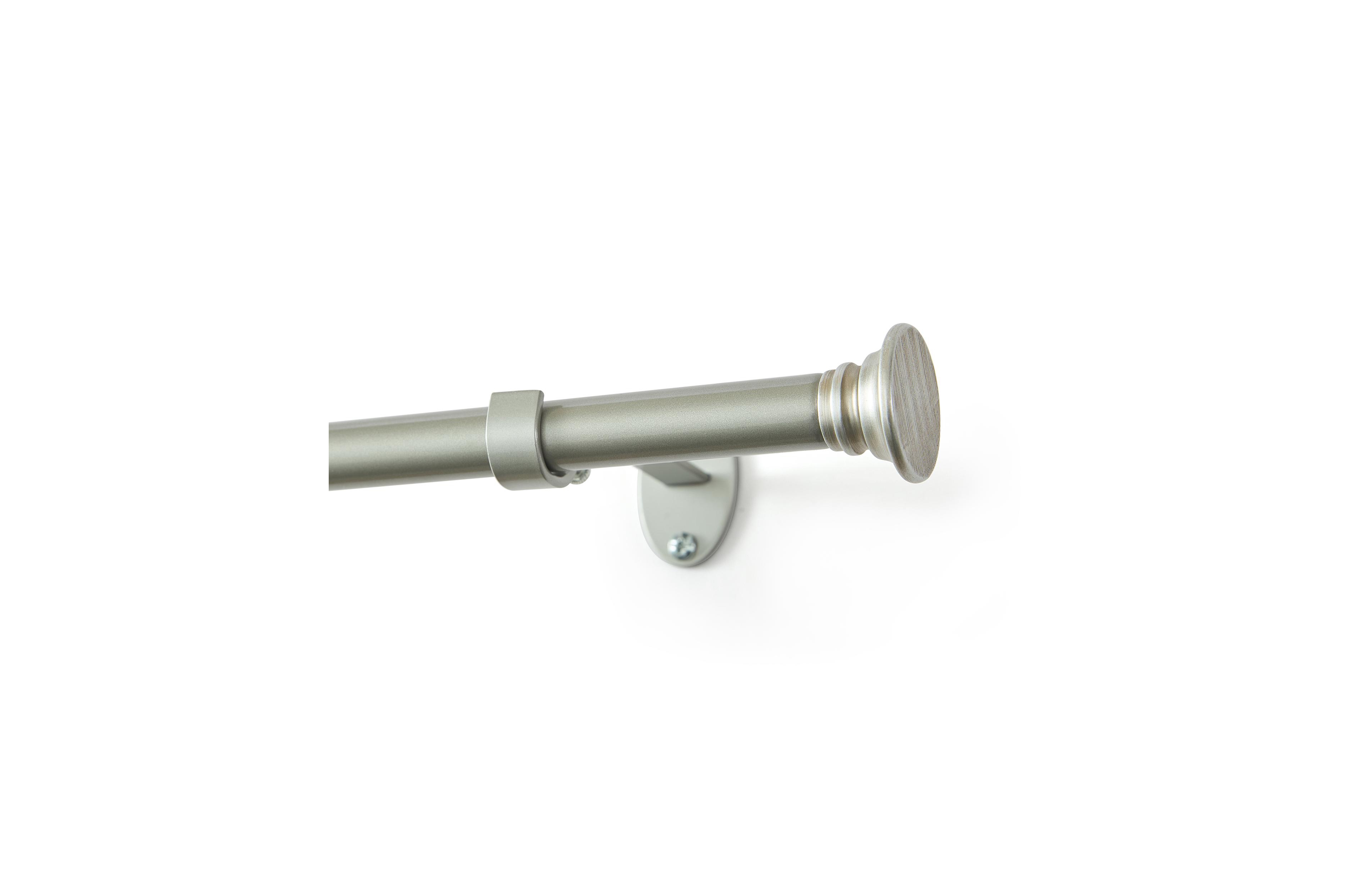 Threadmade Home Shaker 3/4-Inch Adjustable Decorative Single Curtain Rod with Rounded End Cap Finials