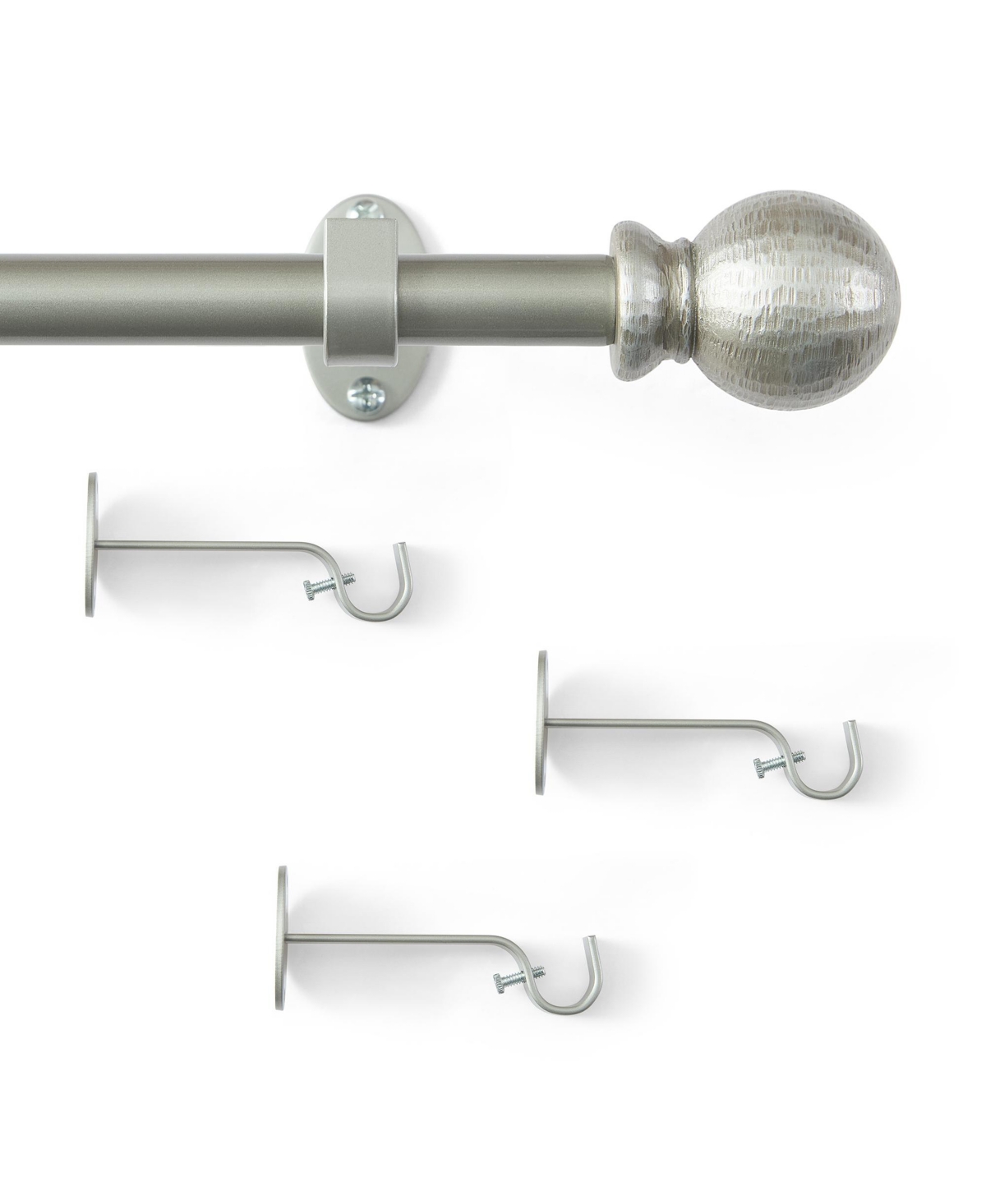 Threadmade Home Farmhouse Ball 3/4-Inch Adjustable Decorative Single Curtain Rod with Globe Finials
