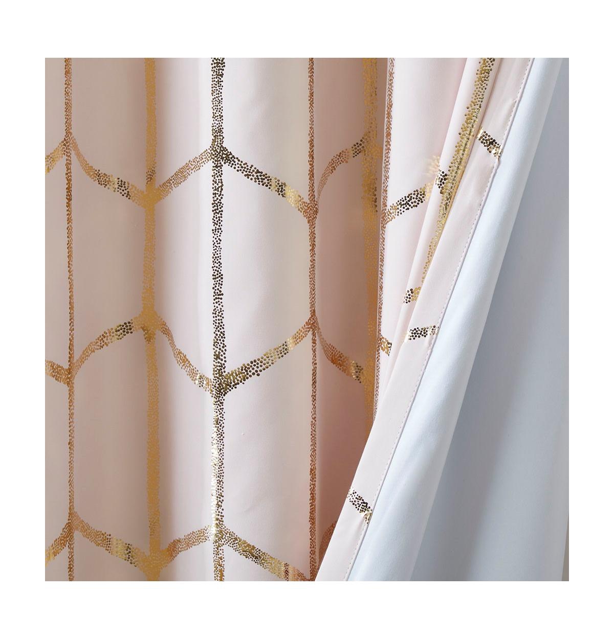 Avobird Total Blackout Metallic Print Grommet Top Curtain Panel