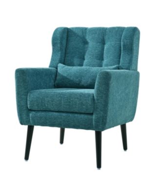 Modern Accent Chair,Chenille Arm Chairs for Living Room,Upholstered Mordern Armchair,Comfy Soft Padded Lounge Chair,Solid Wood Leg