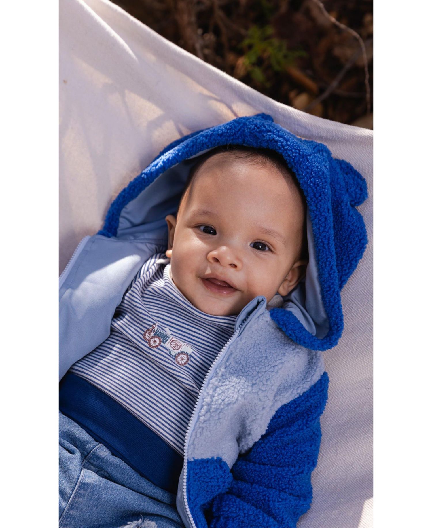 Baby Boys (3M-24M) Hooded Zip Sherpa Jacket