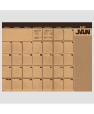 2027 Trail  Timber Large Desk Pad Monthly Blotter Calendar