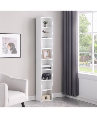 Ultra-Thin 8-Layer Wavy Border Bookshelf Detachable Combined Adjustable Shelf Home Office Storage Rack