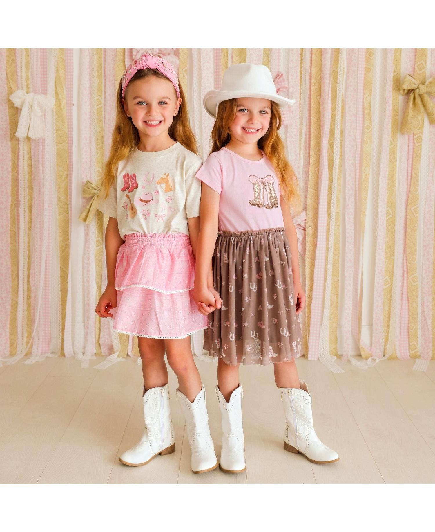 Little Girls 5-8 Western Girlie Short Sleeve T-Shirt