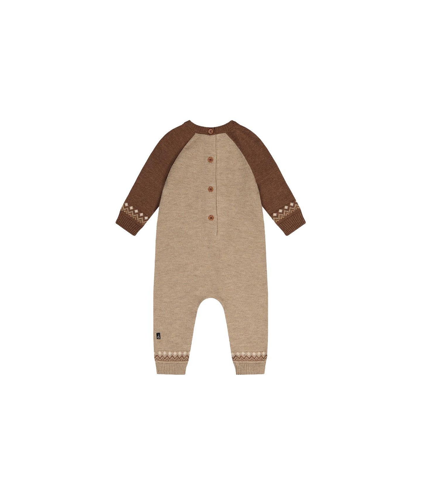 Комбинезон Deux par Deux Knitted Intarsia Cinnamon для мальчиков-малышей, цвет: Коричневый коричный — фото 3
