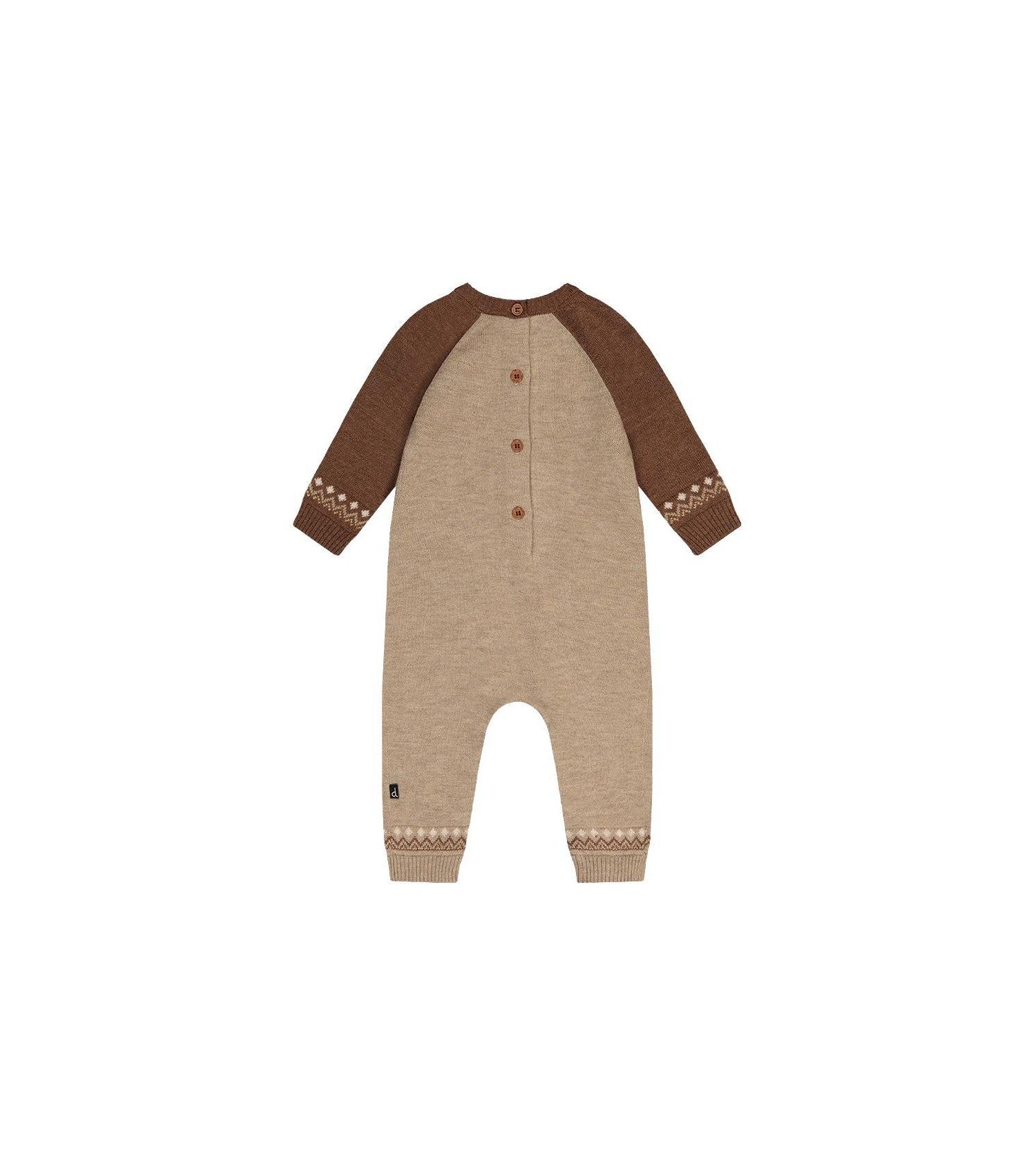 Baby Boys (3M-24M) Knitted Intarsia Cinnamon Romper