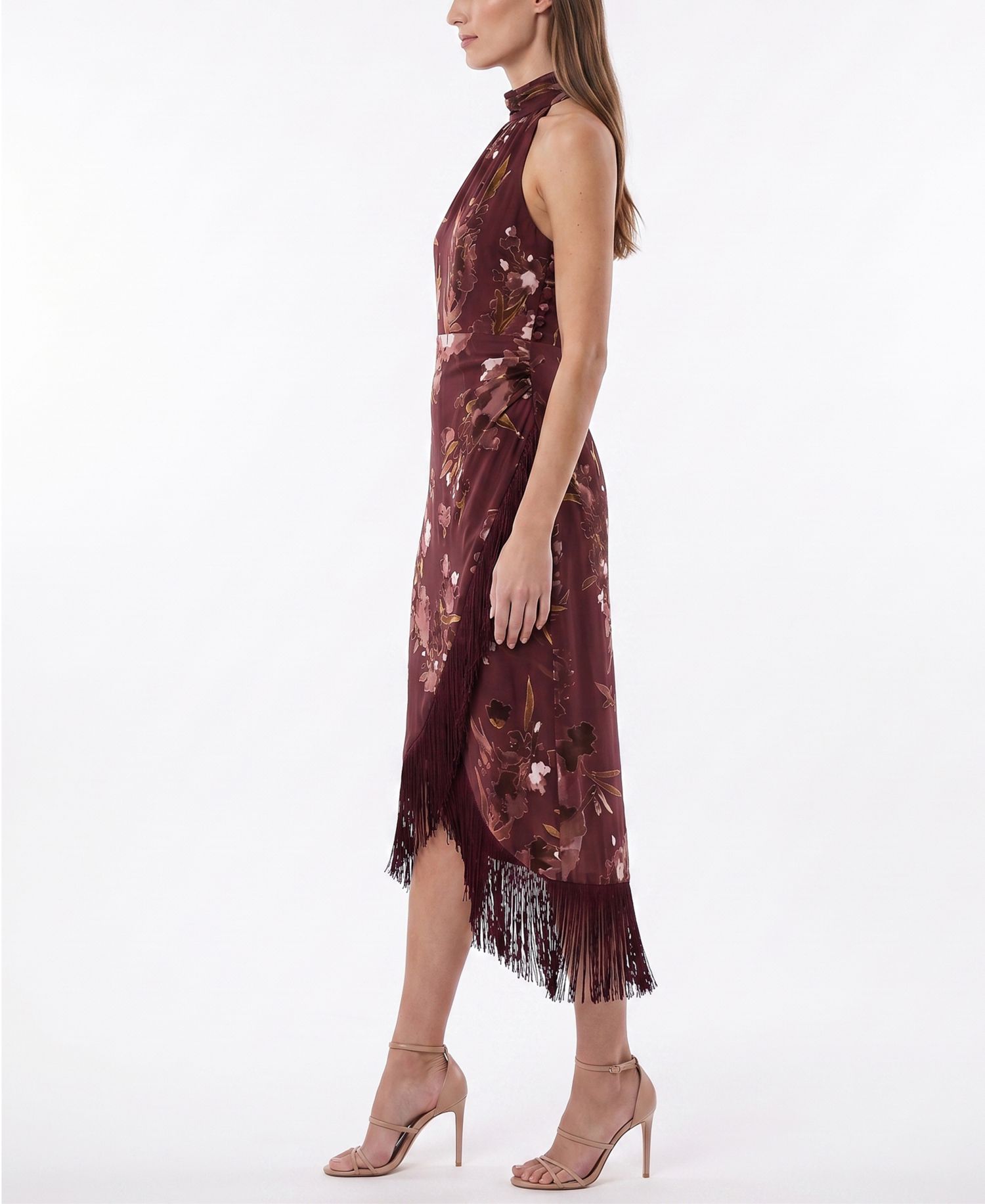 Women's Tassel Trimmed Halter Dress