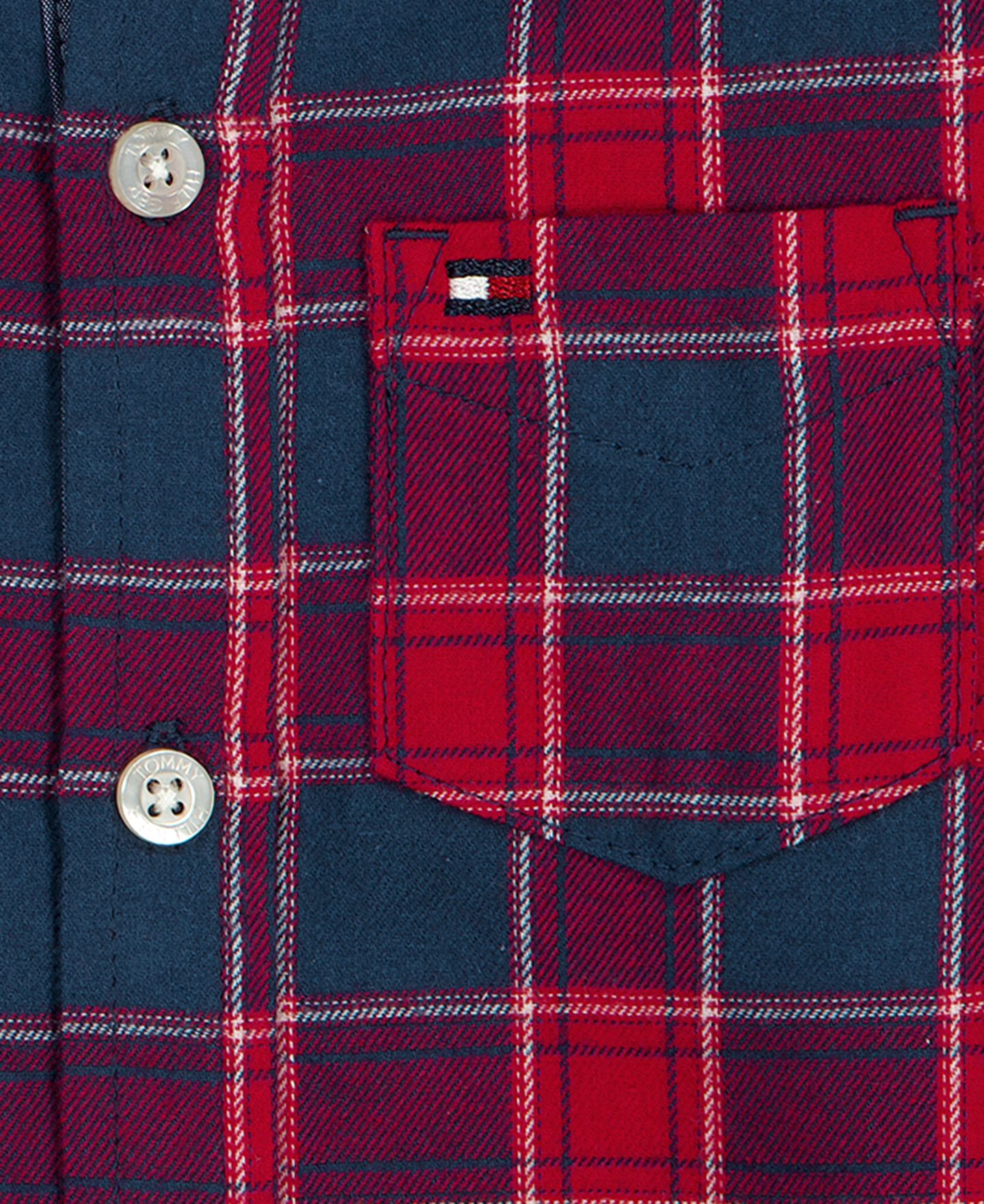 Детский комплект Tommy Hilfiger для мальчиков 2T-5T: клетчатая рубашка и брюки, цвет: Красный клетчатый / Тёмно-синий — фото 10
