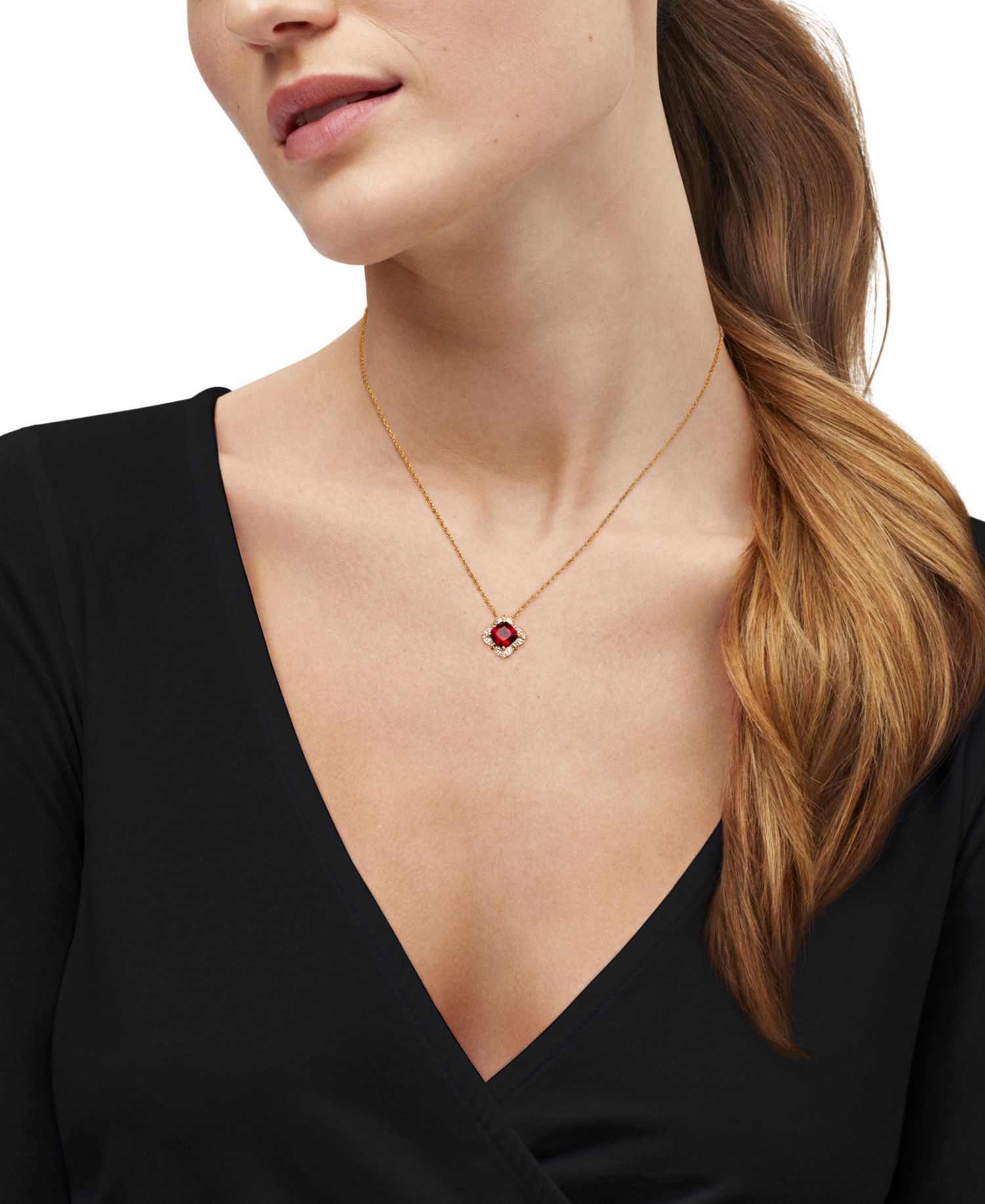 Lab-Grown Sapphire (1-9/10 ct. t.w.) & Sapphire (1/8 ct. t.w.) Pendant Necklace in Sterling Silver (Also Available in Ruby)