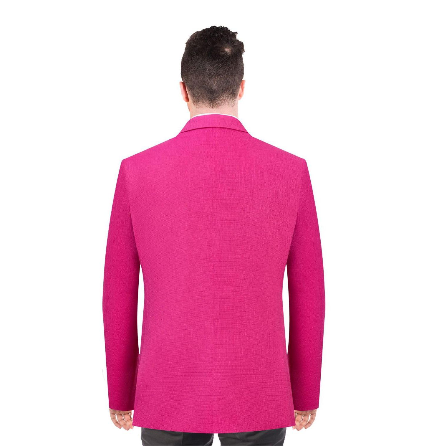 Мужская куртка Elie Balleh Slim Fit Solid Blazer Sports Coat, цвет: Розовый — фото 2