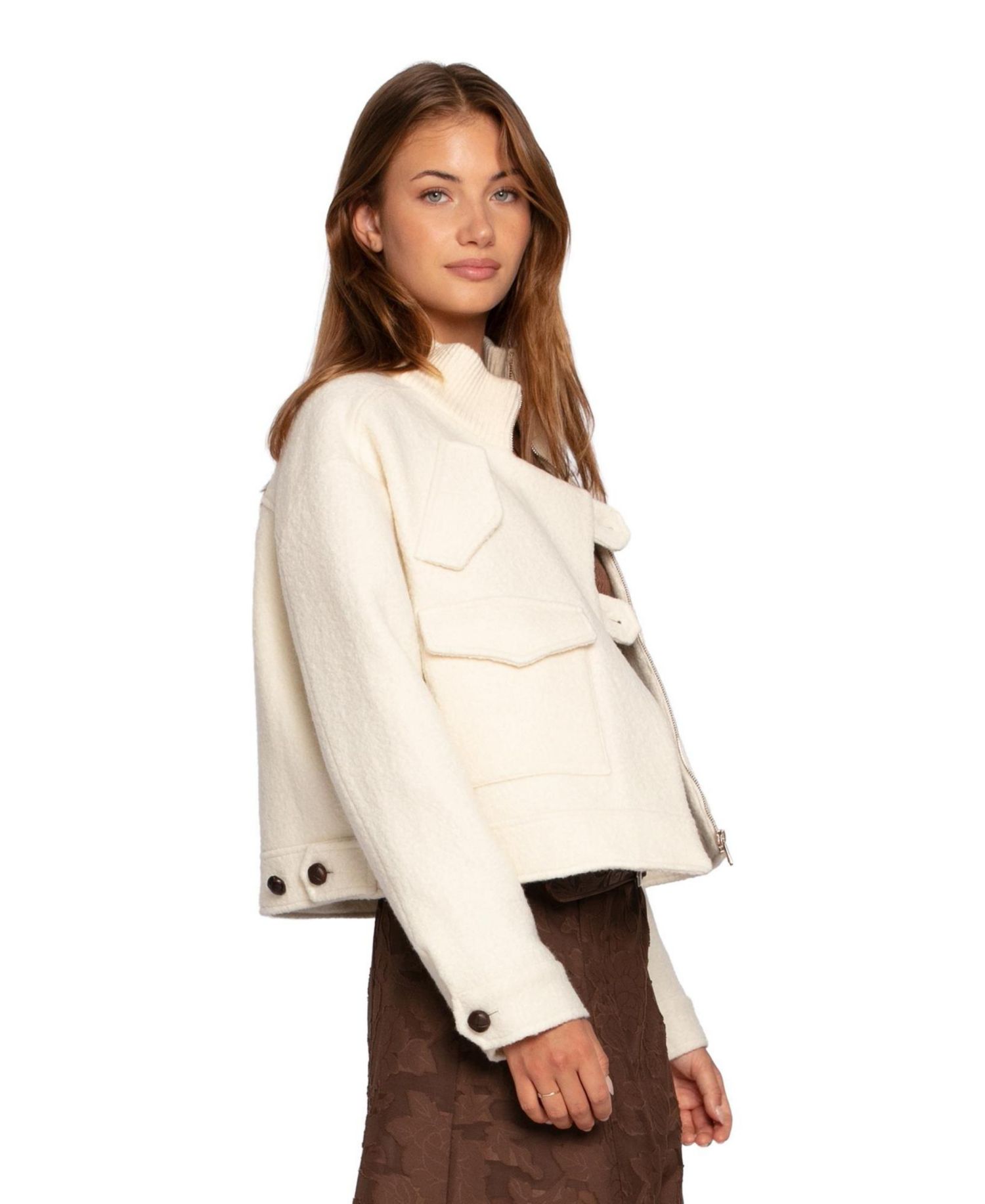 Women's Crystal Skies Cropped Wool Rib Jacket