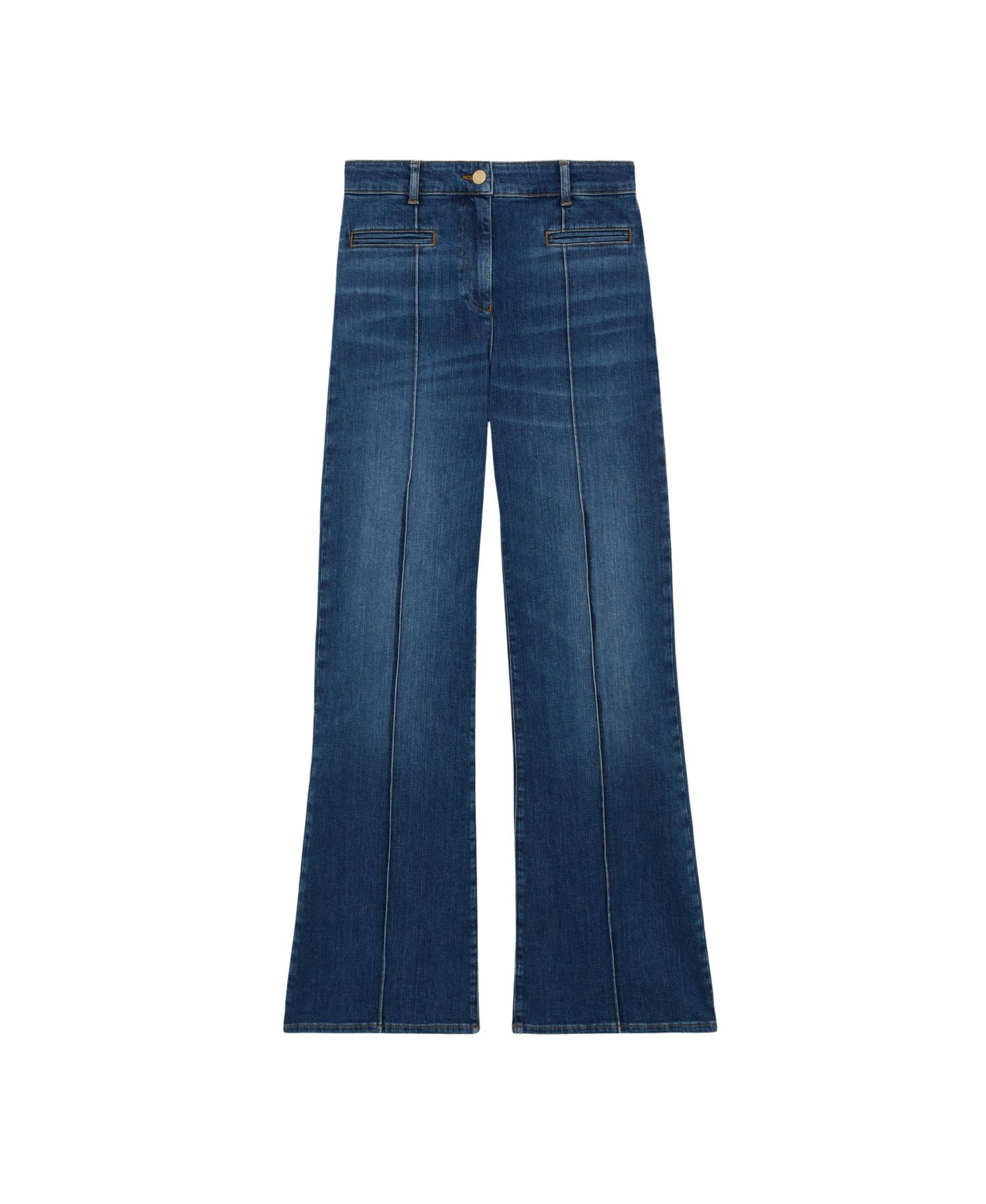 Women's Pintuck-Detail Flared Jeans