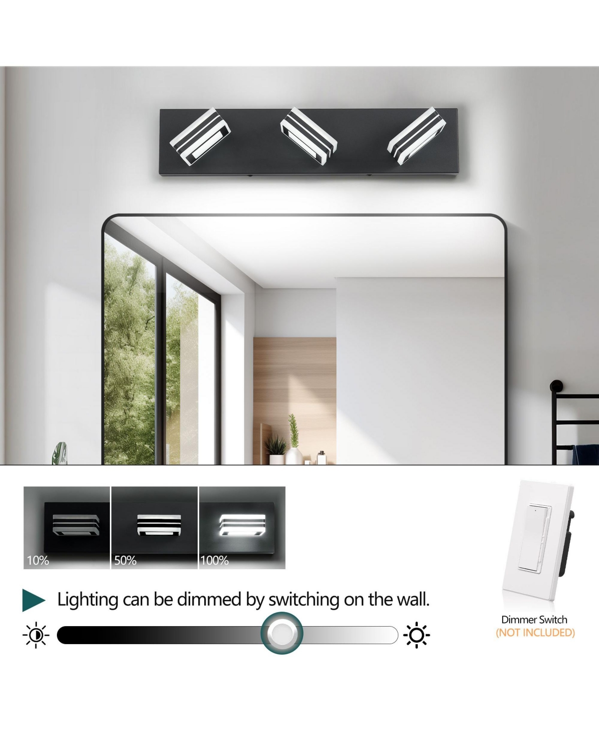 Midola Vanity Light Fixtures 3 Lights Up and Down Led Modern Bathroom Vanity Lights Over Mirror Bath Wall Lighting