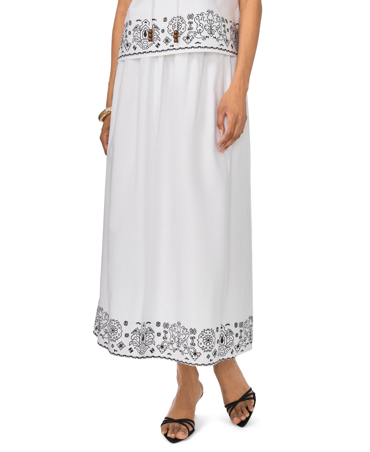 Женская юбка Vince Camuto A-Line Long, цвет: Насыщенный чёрный — фото 2