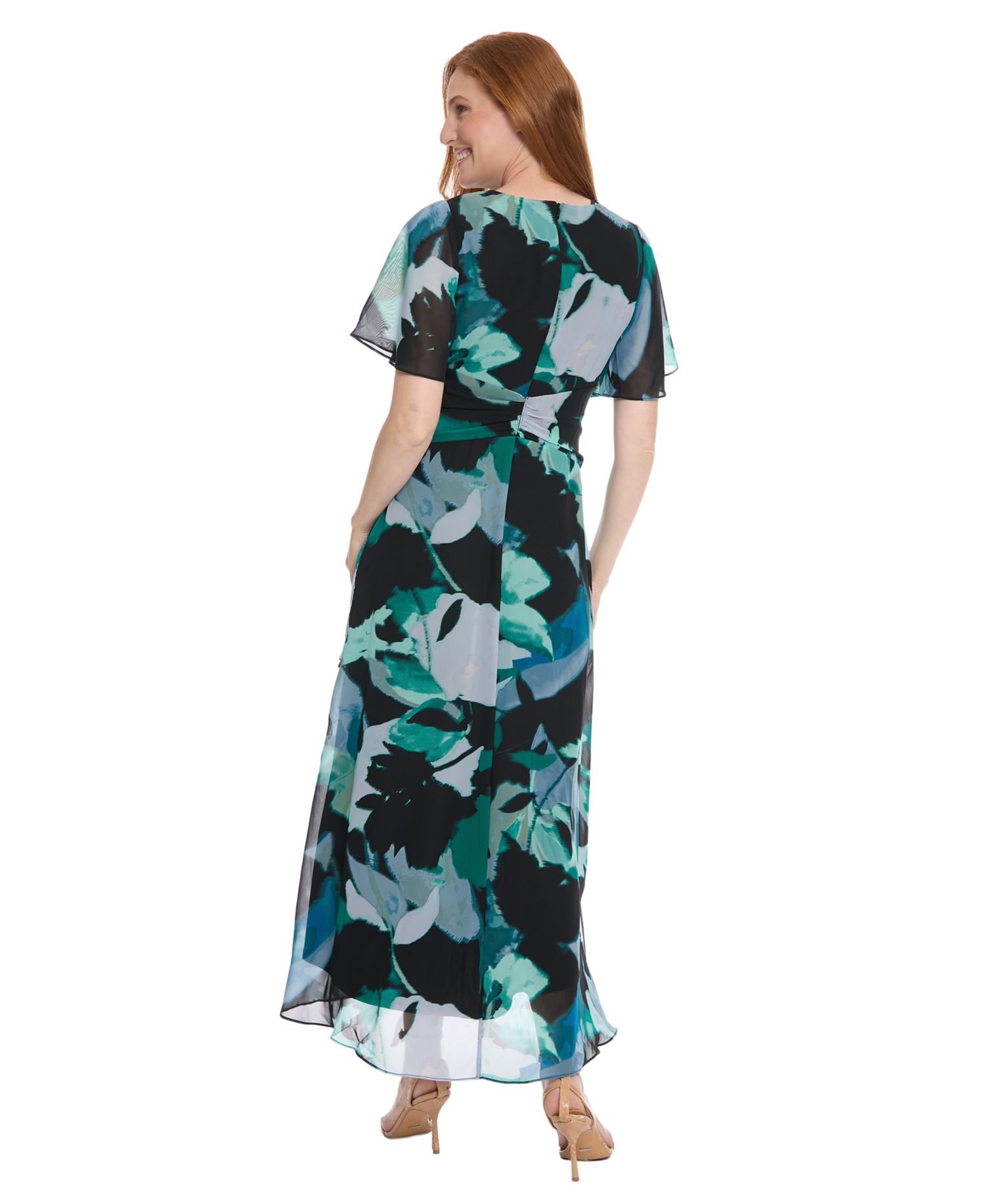 Women's Asymmetrical Print Maxi Dress