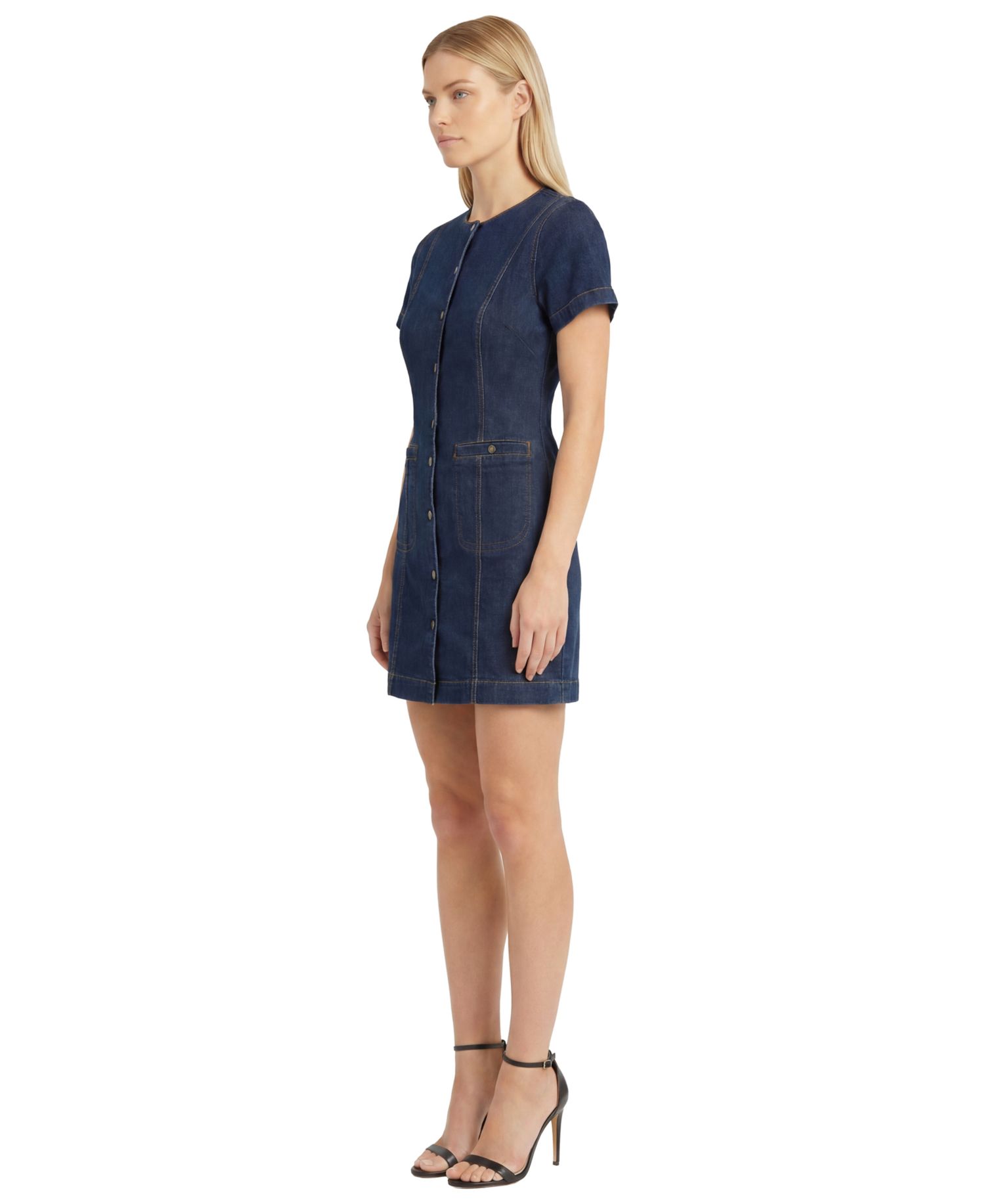 Women's Denim Mini With Buttons Dress