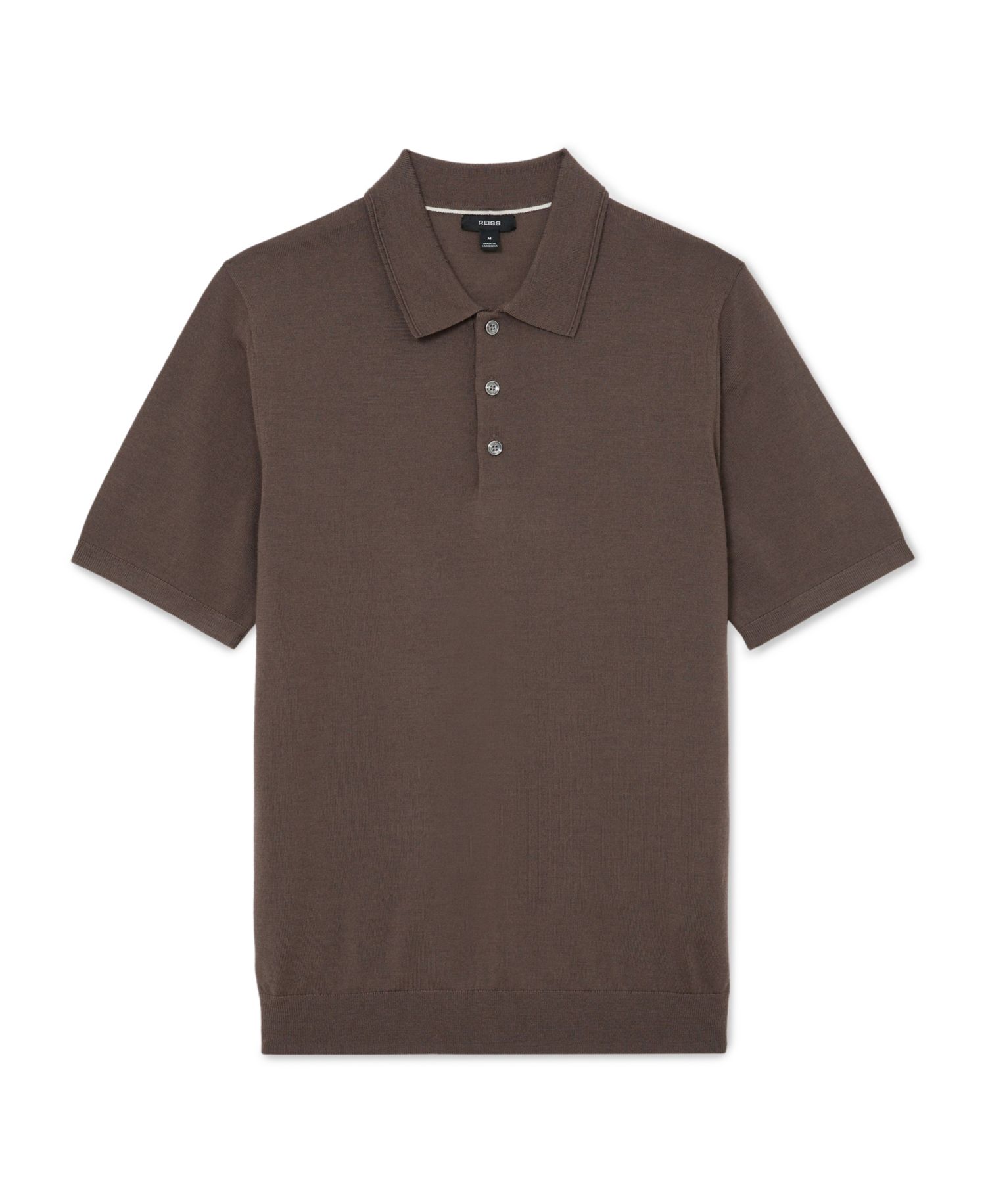 Men's Manor Half Button Merino Wool Polo Shirt