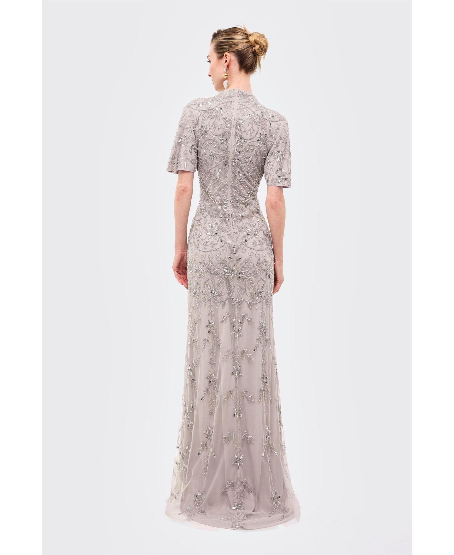 Women's Embellished Sequins High Neck Dress