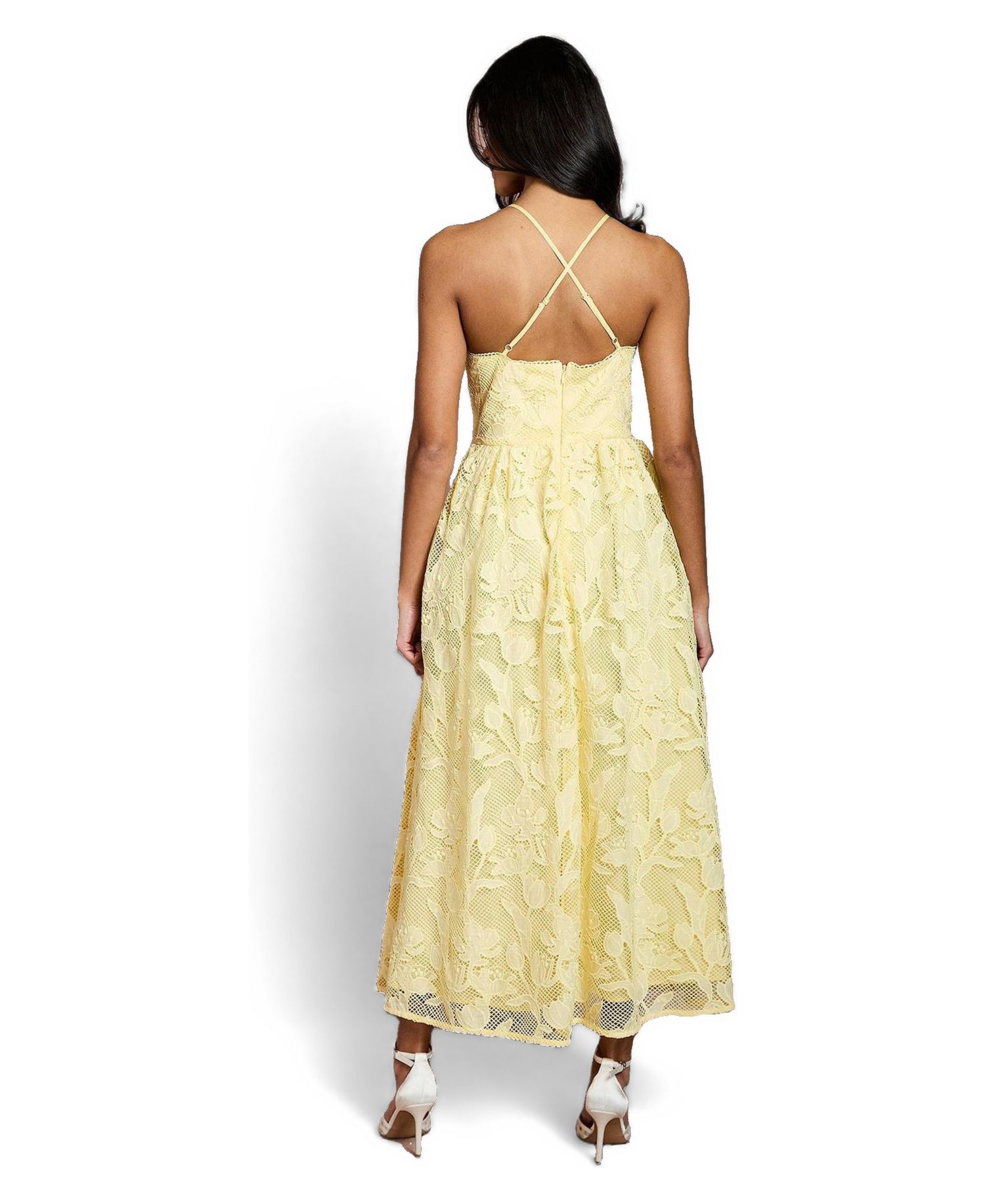 Women's Halterneck Lace Midi Dress