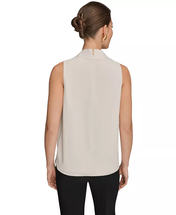 Women's Sleeveless Twist-Front Drape Blouse - thumbnail 5
