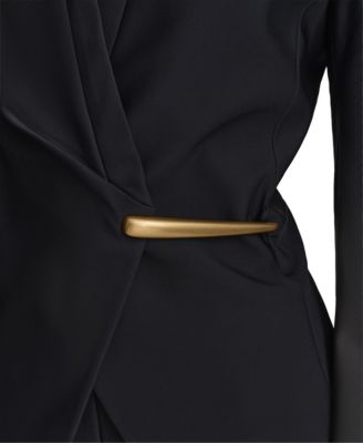 Donna Karan New York Women's Collarless Wrap Jacket - Macy's