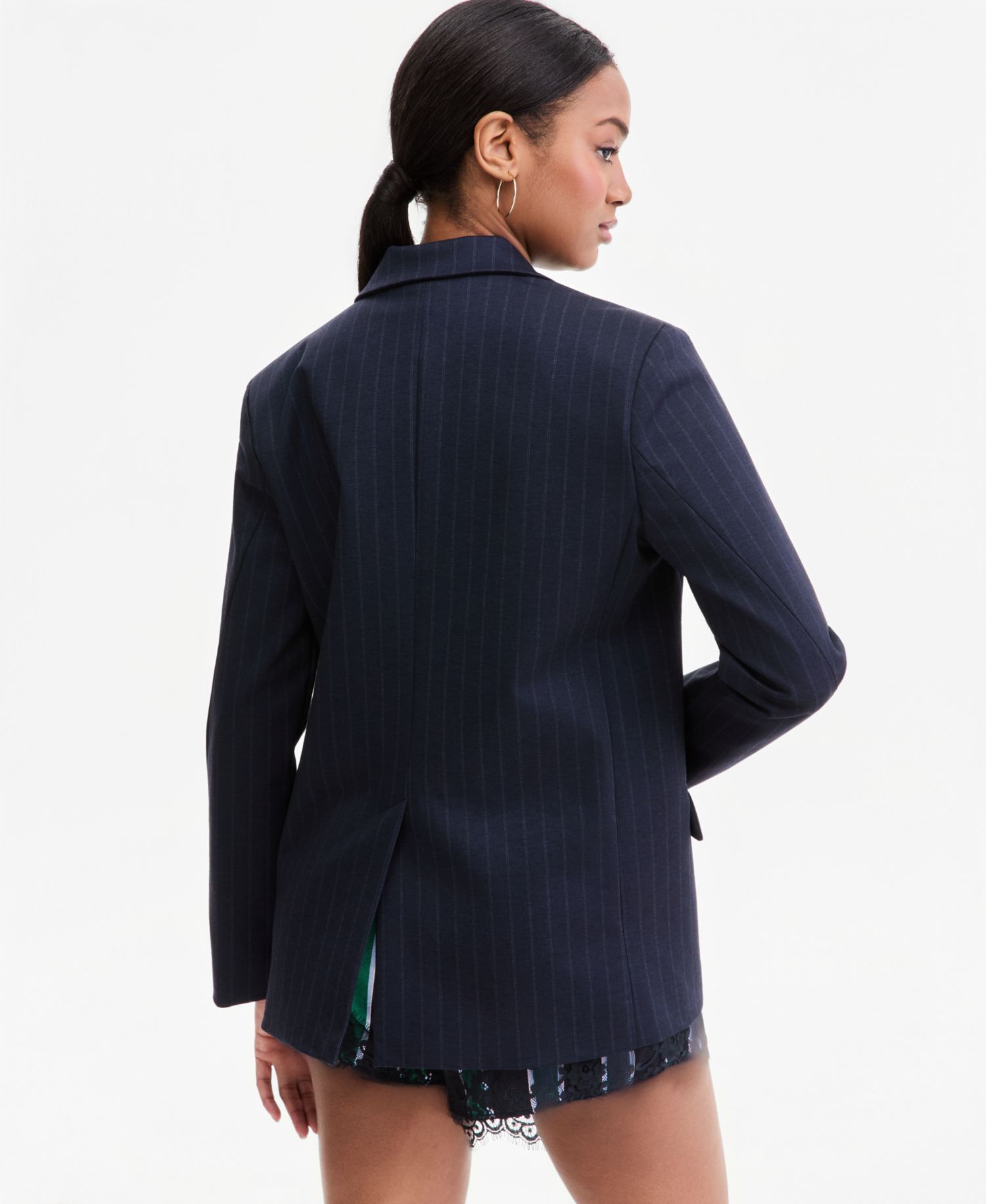 Women's Pinstripe Double-Breasted Blazer