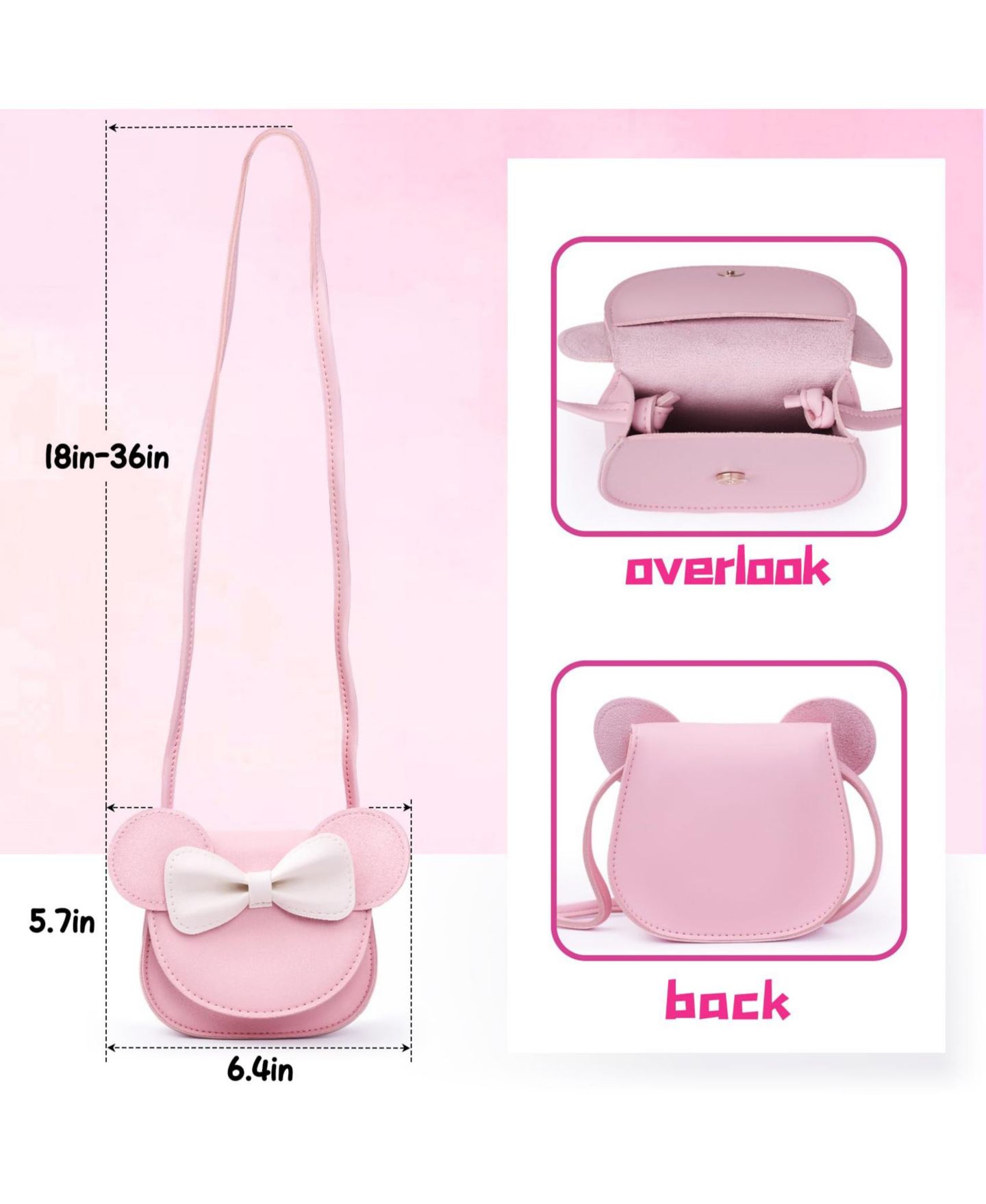 Детские игрушки GNUADZ Pretend Play Makeup Purse Girls Gift Toddler Toy Set, цвет: Розовый — фото 4