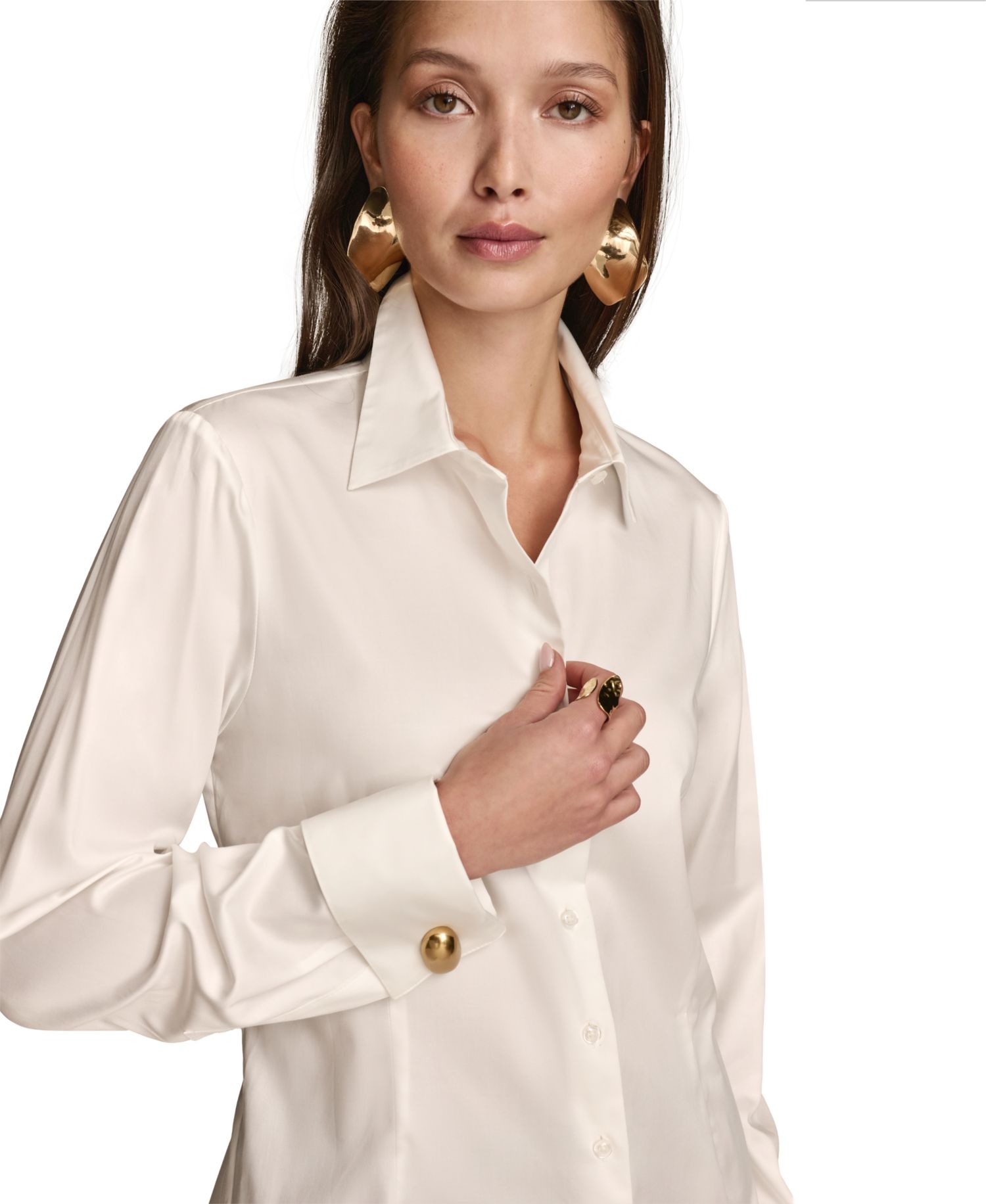 Women's Wrist-Hardware Button-Down Shirt