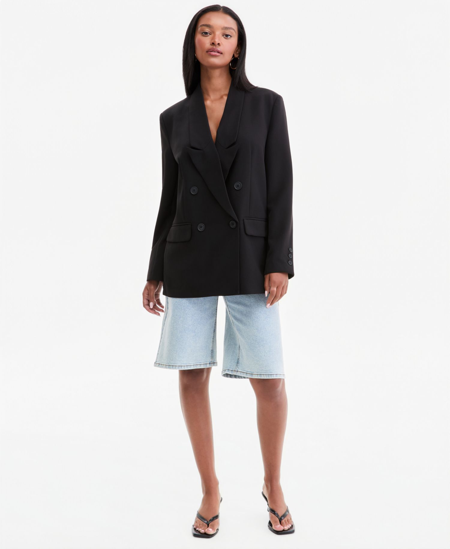 Women's Peak-Lapel Double-Breasted Blazer