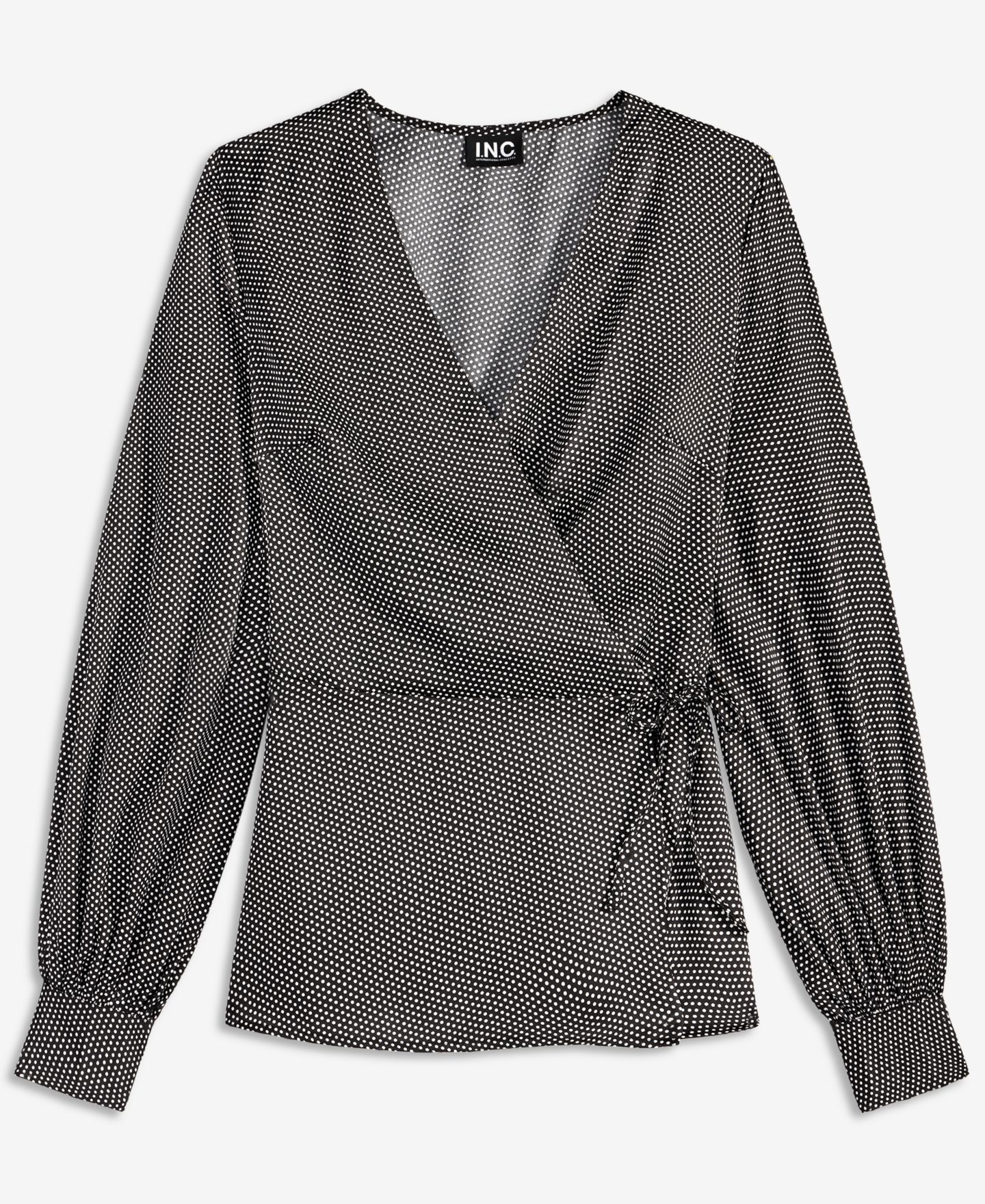 Женский топ I.N.C. International Concepts Long Sleeve Printed Wrap Top, цвет: Lita Dots — фото 6