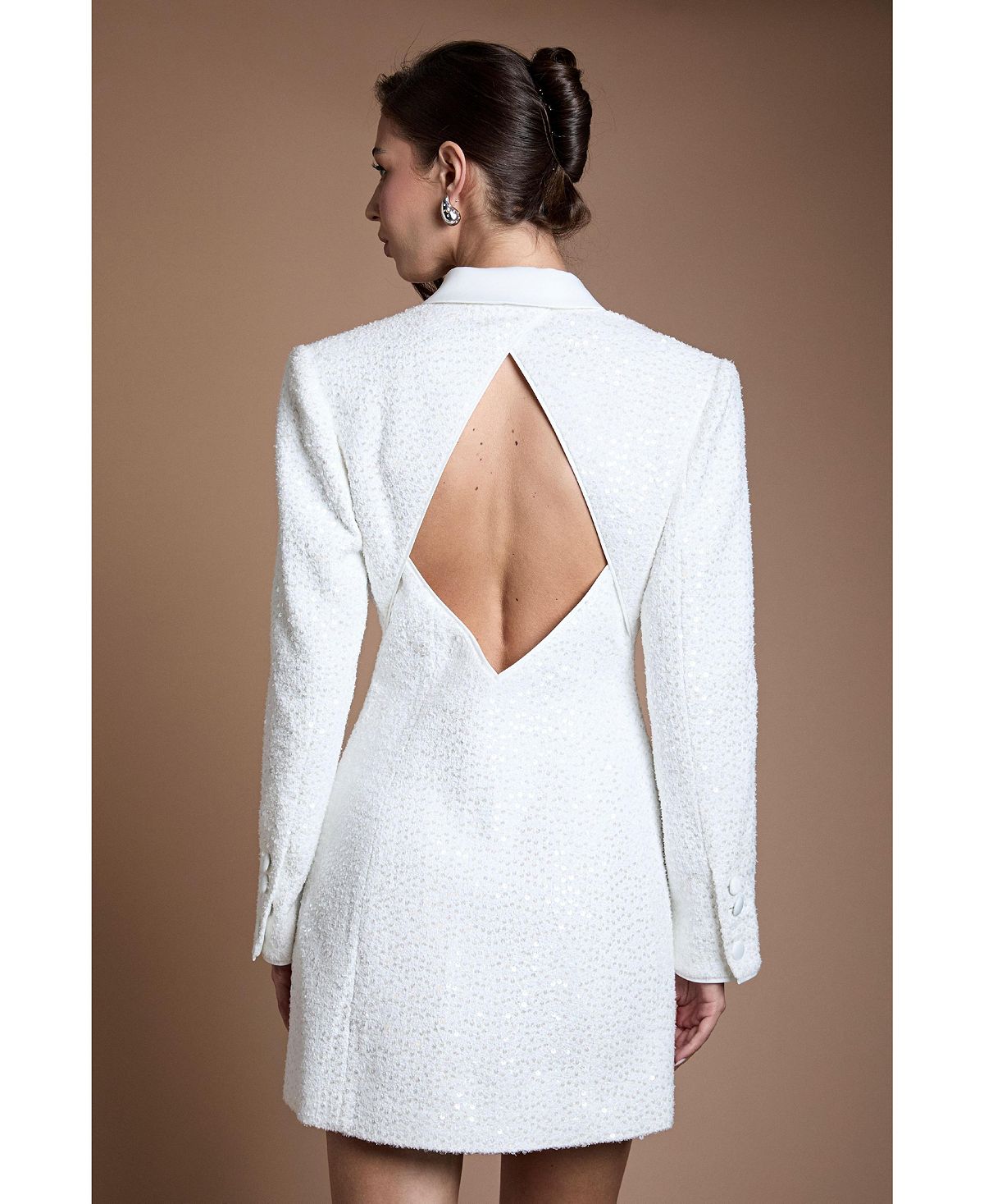 Coast Women's Bridal Collared Neck Blazer Dress view 3 — MAYCSS fashion products