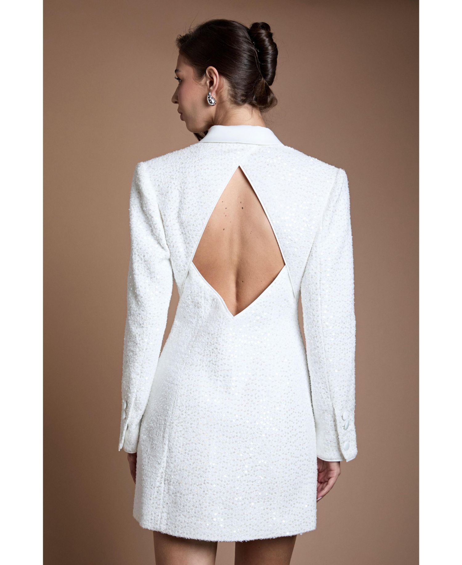 Women's Bridal Collared Neck Blazer Dress
