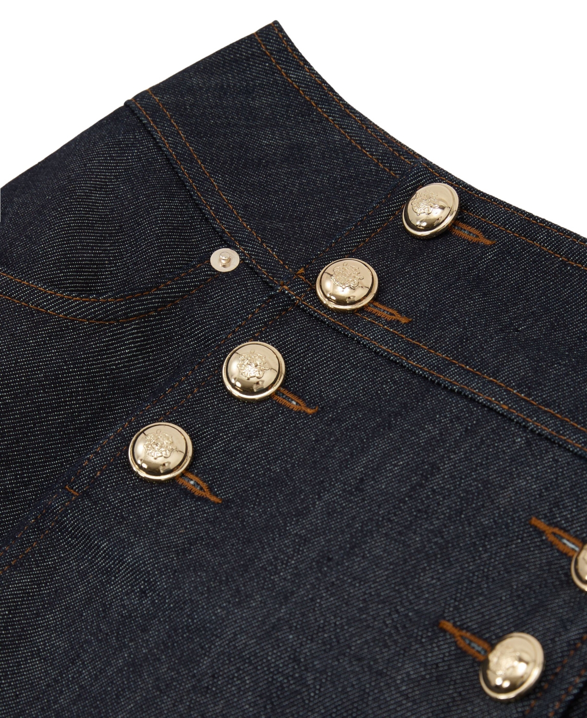 Reiss Women's Skylar Button Detail Denim Mini Skirts