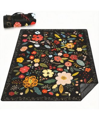  Picnic Blanket Waterproof Boho Beach Mat Windproof Sandproof Portable Outdoor Camping