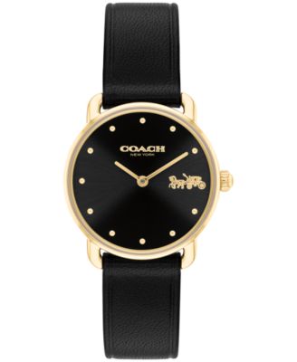 Women's Elliot Black Leather Strap Watch 28mm