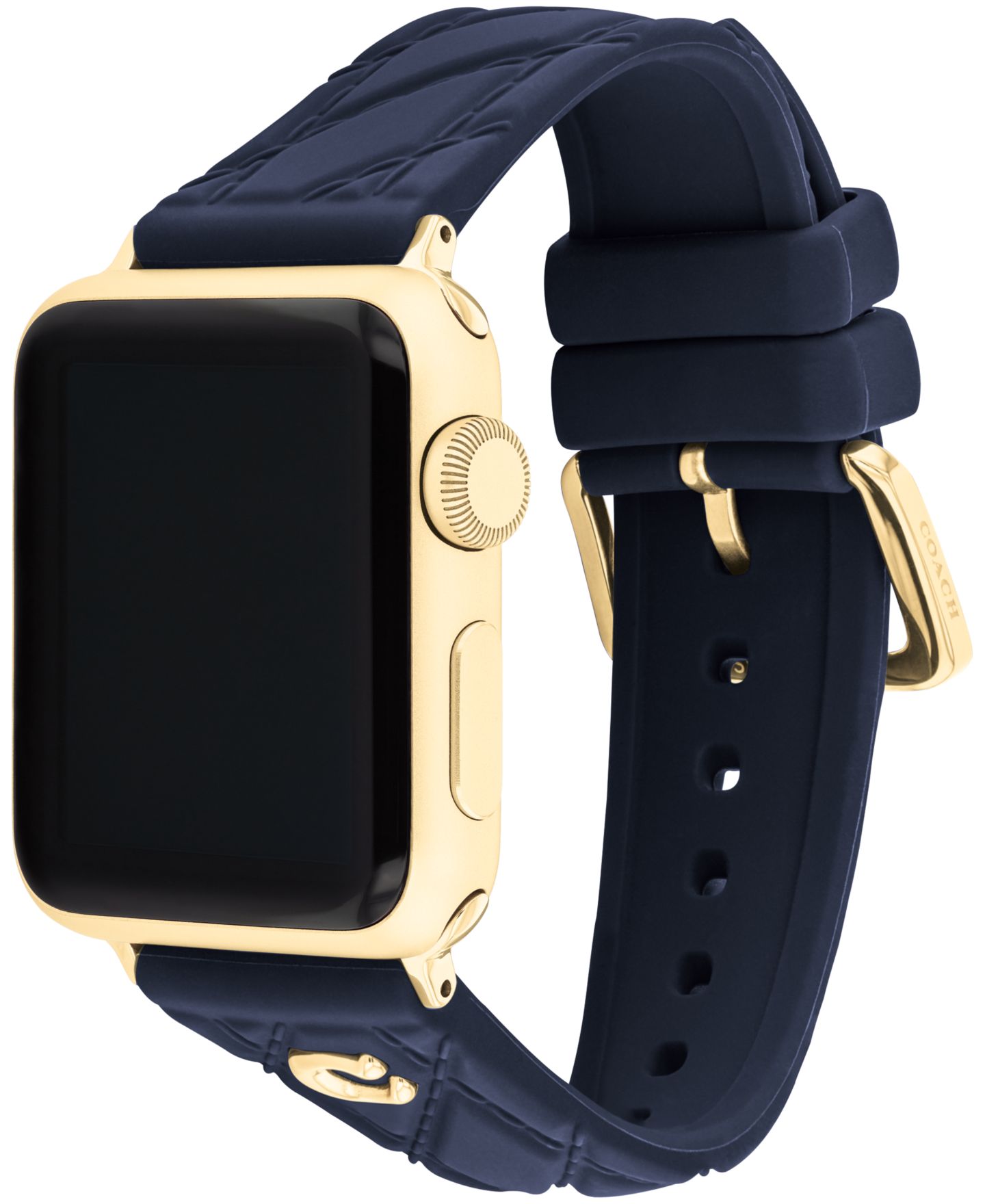 Женский ремешок для часов COACH Navy Silicone Apple Watch Strap 38mm, 40mm, 41mm — фото 3