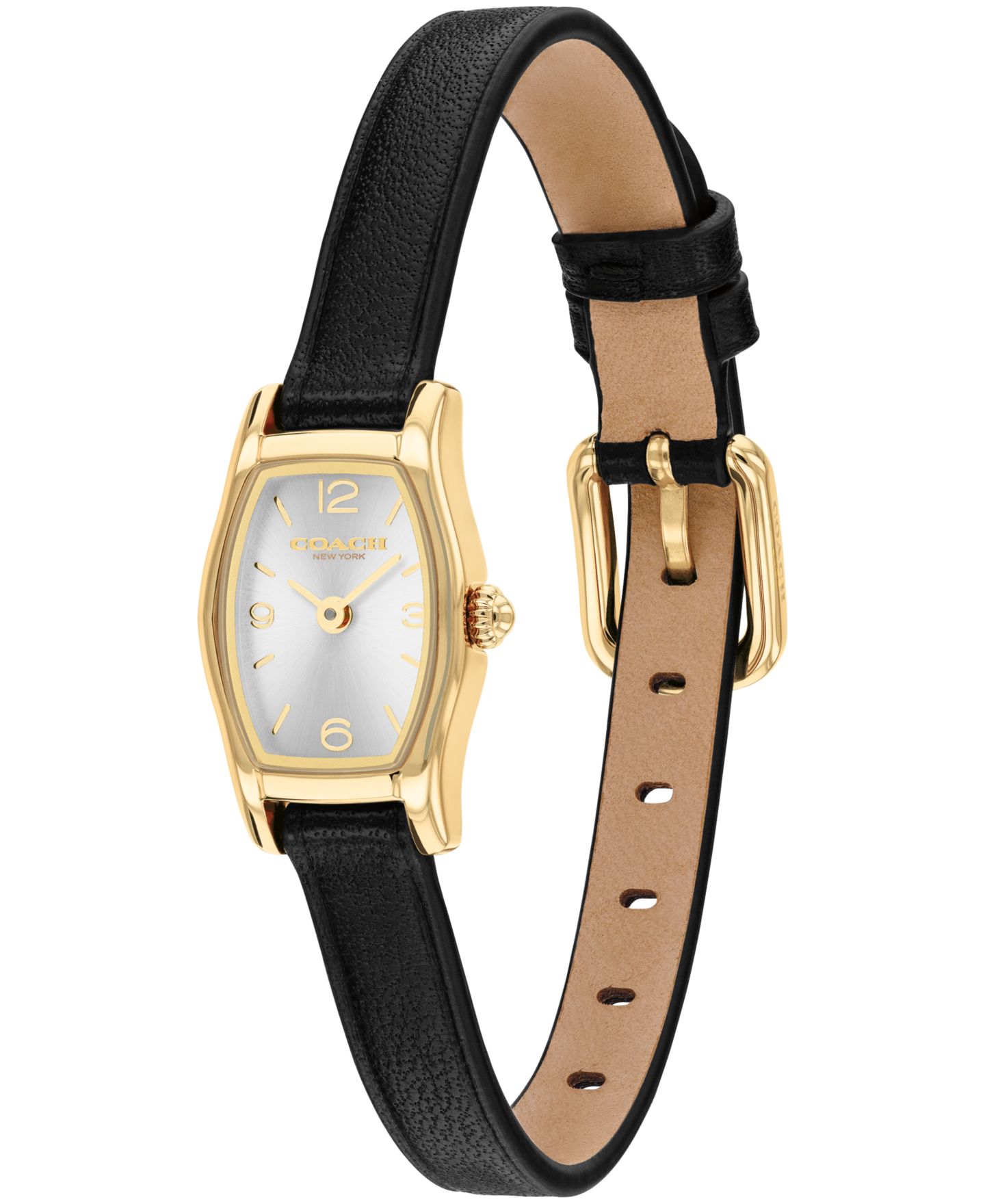 Женские часы COACH Greta Black Leather Strap Watch 15.3mm — фото 3