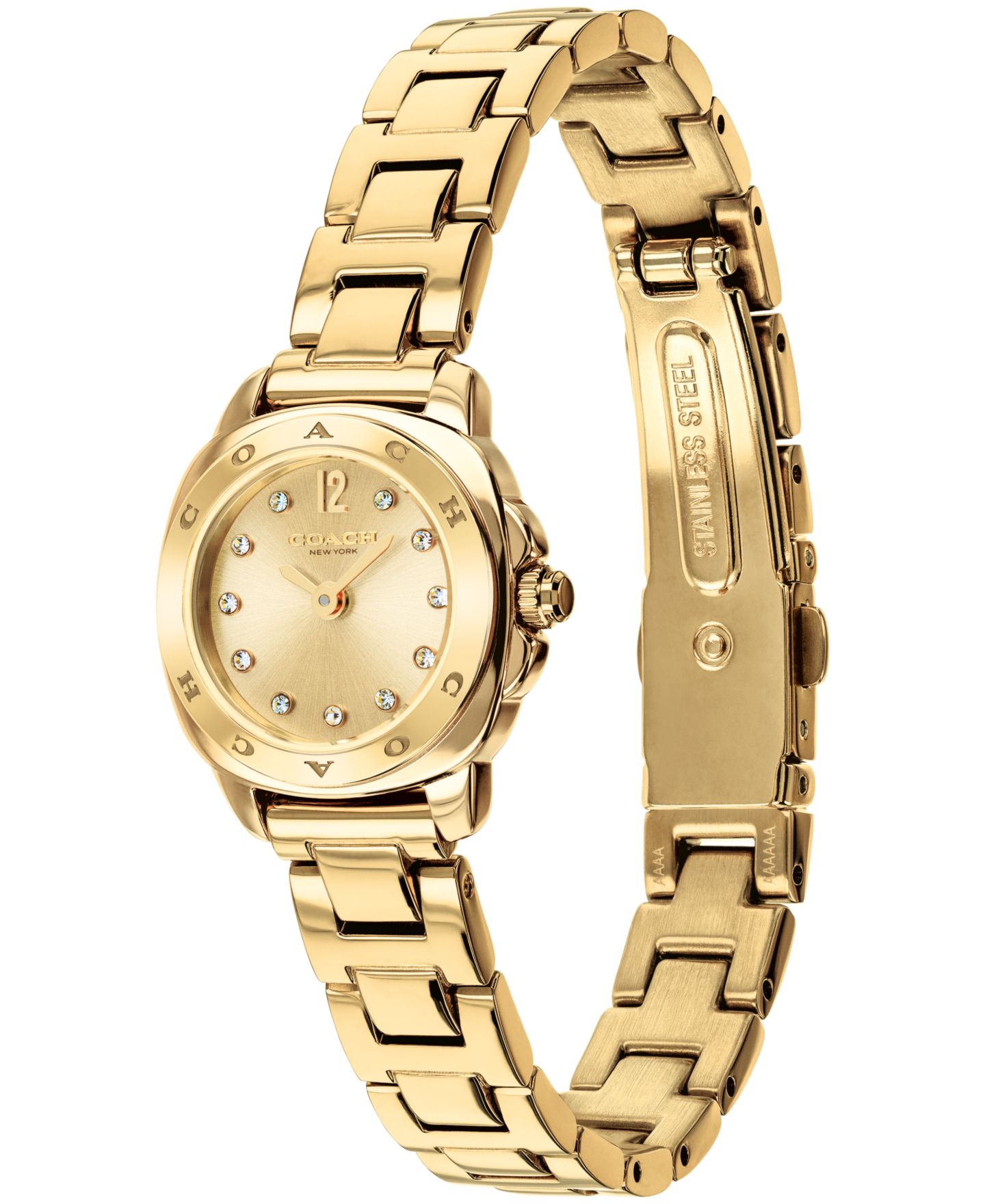 Женские часы COACH Kitt Gold-Tone Stainless Steel Bracelet Watch 21mm — фото 3