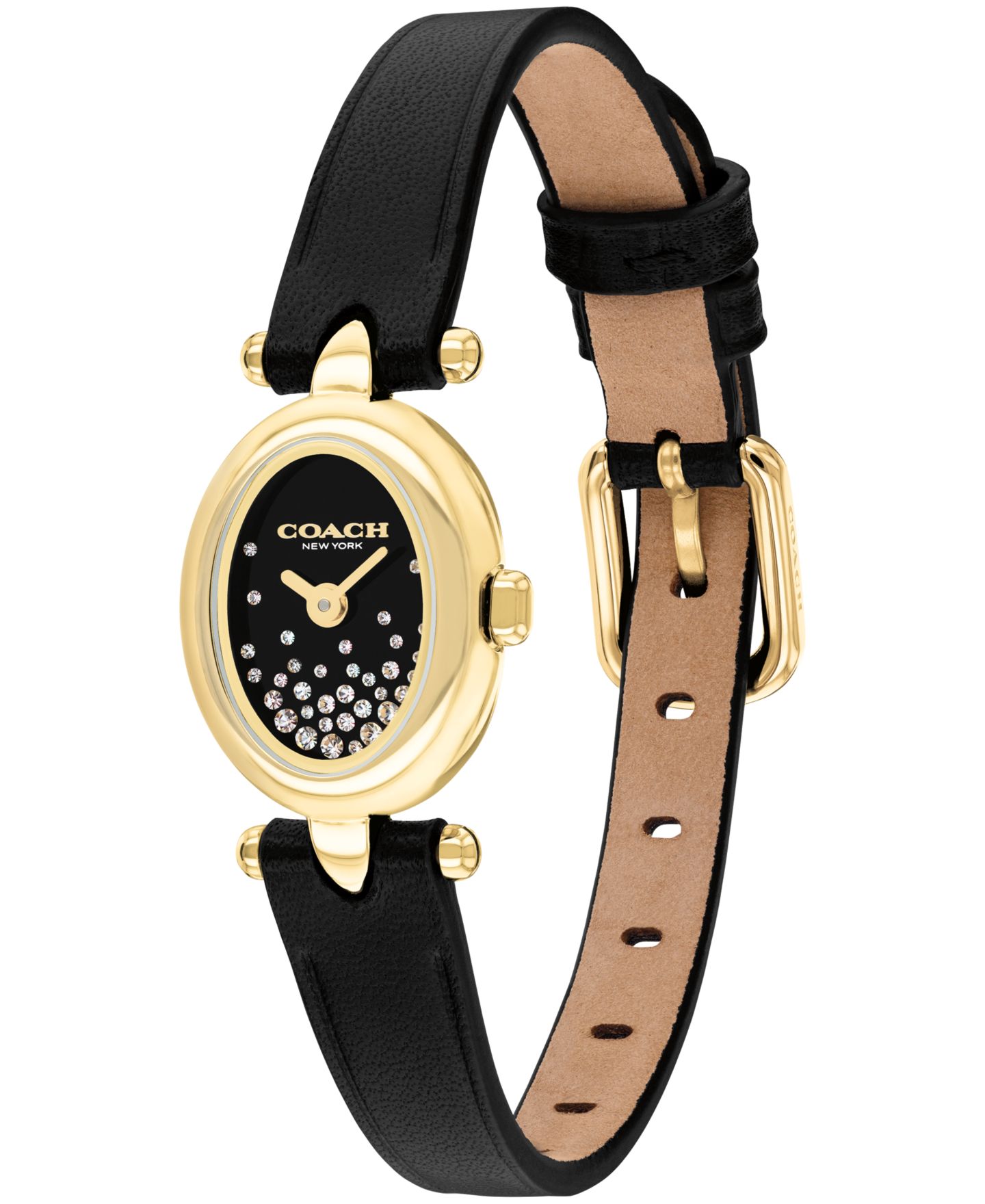 Женские часы Coach Sammy Black Leather Strap Watch 18mm — фото 4